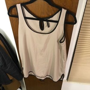 Nude and black outline blouse